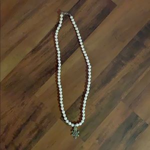 light pink akola beaded necklace